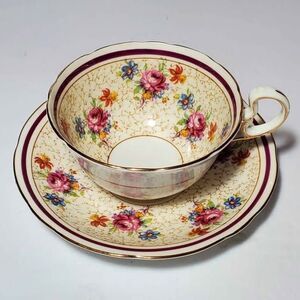 Aynsley Teacup and Saucer Chintz Floral Vintage